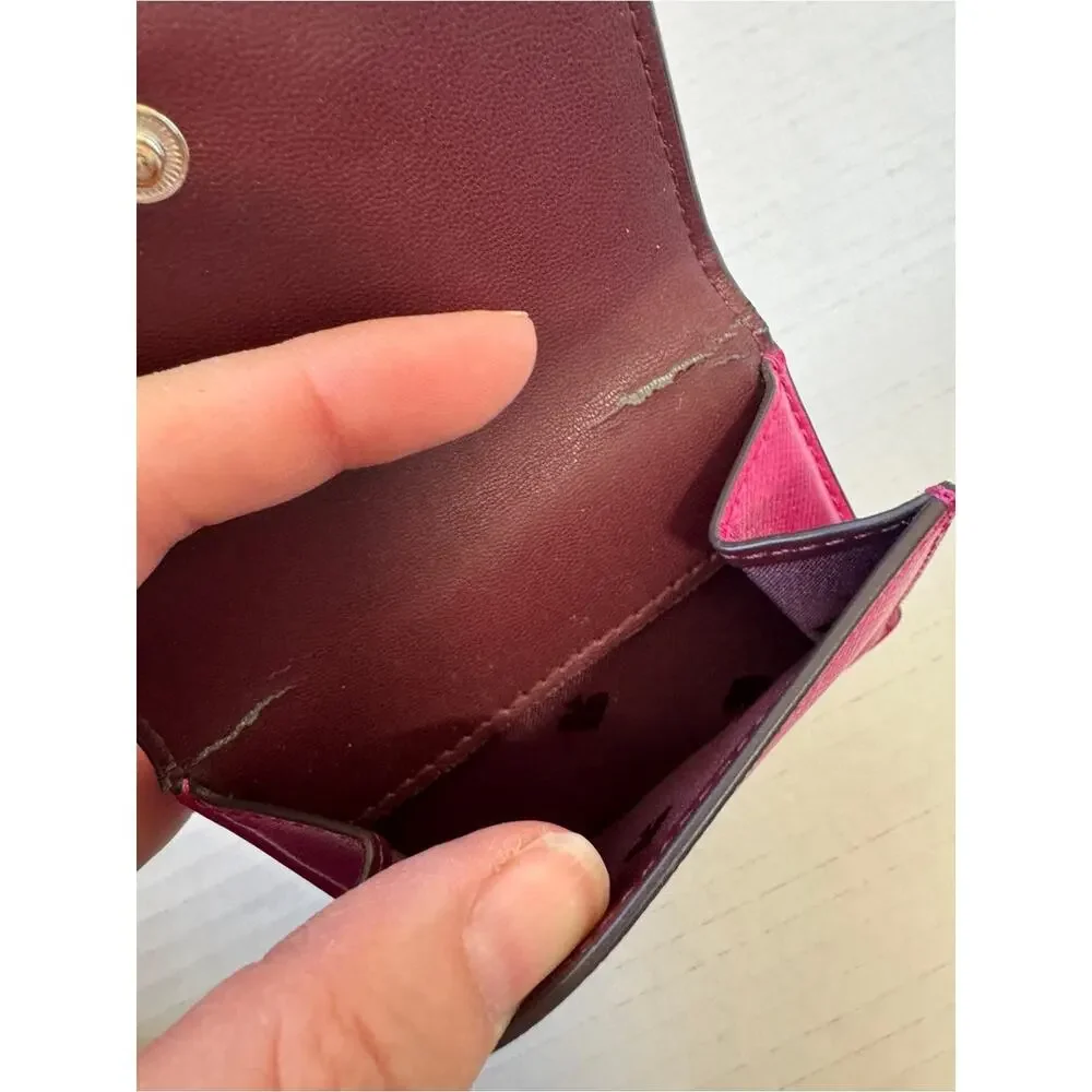 Kate Spade Pink Leather Micro Wallet Mini Designer Luxury